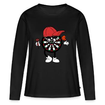 Dartboard avec casquette et disque de bande dessinée fléchettes - T-shirt manches longues Premium bio Femme - noir - Devant - Julia (174cm)