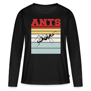FOURMIS - T-shirt manches longues Premium bio Femme - noir - Devant - Julia (174cm)