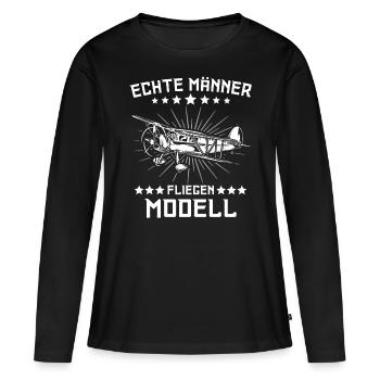 Modellflug Modellflieger Modellfliegen - Frauen Premium Bio Langarmshirt - Schwarz - Vorne - Julia (174cm)