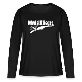 Modellflieger Modellflug Modellfliegen - Frauen Premium Bio Langarmshirt - Schwarz - Vorne - Julia (174cm)
