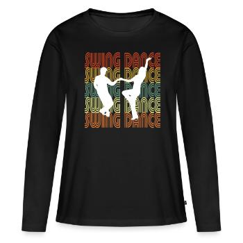 SWING DANCE - Frauen Premium Bio Langarmshirt - Schwarz - Vorne - Julia (174cm)