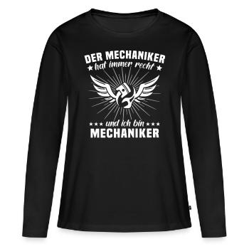 Mechaniker Automechaniker KFZ Mechaniker - Frauen Premium Bio Langarmshirt - Schwarz - Vorne - Julia (174cm)