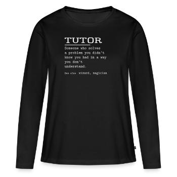 TUTEUR - T-shirt manches longues Premium bio Femme - noir - Devant - Julia (174cm)