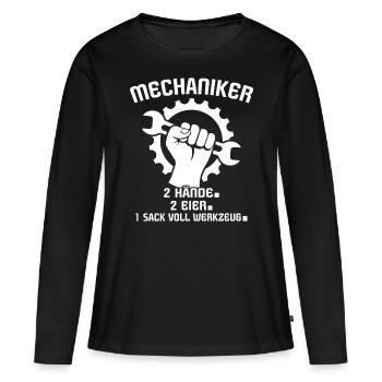Mechaniker Industriemechaniker KFZ Mechaniker - Frauen Premium Bio Langarmshirt - Schwarz - Vorne - Julia (174cm)