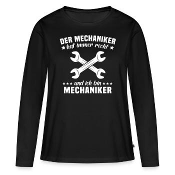 Mechaniker Industriemechaniker Mechanik - Frauen Premium Bio Langarmshirt - Schwarz - Vorne - Julia (174cm)