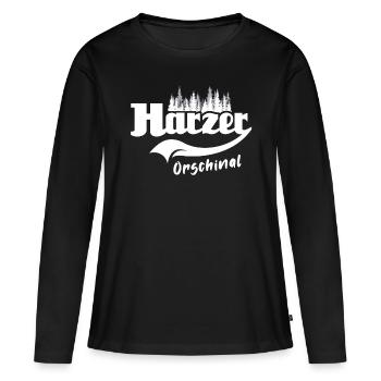 Harzer Sprüche Harz Urlaub - Frauen Premium Bio Langarmshirt - Schwarz - Vorne - Julia (174cm)