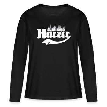 Harz Sprüche Harzer - Frauen Premium Bio Langarmshirt - Schwarz - Vorne - Julia (174cm)