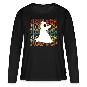 RENARD LENT - T-shirt manches longues Premium bio Femme - noir - Devant - Julia (174cm)
