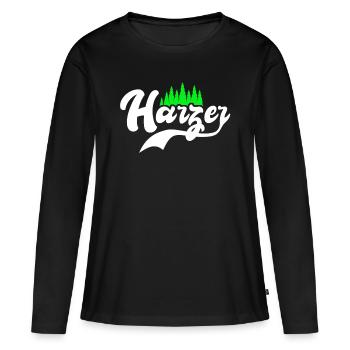 Harz Spruch Harzer Souvenir - Frauen Premium Bio Langarmshirt - Schwarz - Vorne - Julia (174cm)