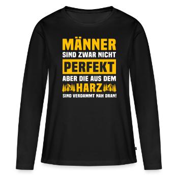 Harz Männer Harzer Mann - Frauen Premium Bio Langarmshirt - Schwarz - Vorne - Julia (174cm)