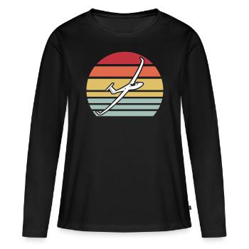 Planeur Planeur Planeur Planeur - T-shirt manches longues Premium bio Femme - noir - Devant - Julia (174cm)