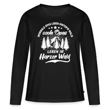 Harzer Opa Harz Grossvater - Frauen Premium Bio Langarmshirt - Schwarz - Vorne - Julia (174cm)