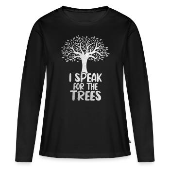 I speak for the trees - Women's Premium Organic Long Sleeve Shirt - black - Front - Julia (174cm)