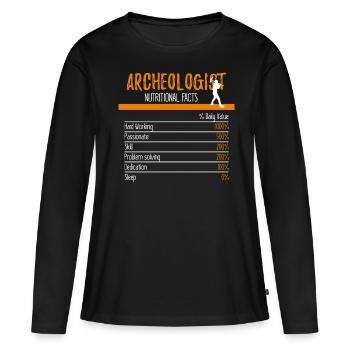 Ingrédients archéologues - T-shirt manches longues Premium bio Femme - noir - Devant - Julia (174cm)