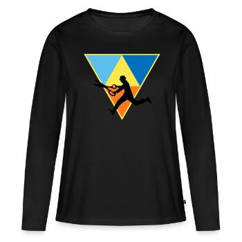 Distressed Editor - Frauen Premium Bio Langarmshirt - Schwarz - Vorne - Julia (174cm)
