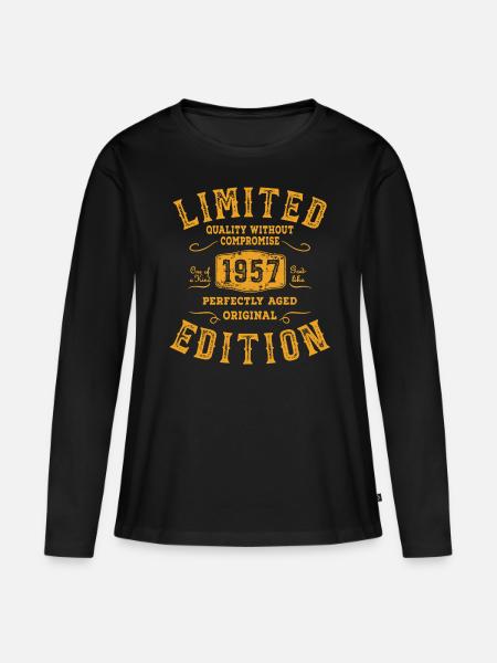 Geburtstag 1957 Limited Edition Geschenk Used Cool - Frauen Premium Bio Langarmshirt - Schwarz
