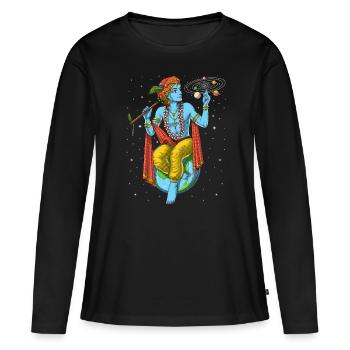 Seigneur hindou Krishna - T-shirt manches longues Premium bio Femme - noir - Devant - Julia (174cm)