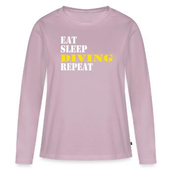 manger sommeil plongée répéter - T-shirt manches longues Premium bio Femme - rose poudré - Devant - Julia (174cm)