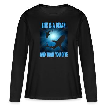 Scuba Diver Design Instructor Snorkeling - Women's Premium Organic Long Sleeve Shirt - black - Front - Julia (174cm)