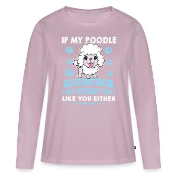 Hunde Pudel Design für Hundeliebhaber - Frauen Premium Bio Langarmshirt - Altrosa - Vorne - Julia (174cm)