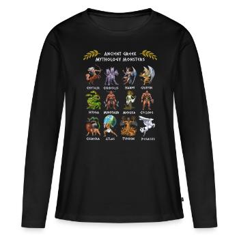 Monster der antiken griechischen Mythologie - Frauen Premium Bio Langarmshirt - Schwarz - Vorne - Julia (174cm)