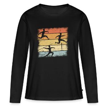 Athlétisme - T-shirt manches longues Premium bio Femme - noir - Devant - Julia (174cm)