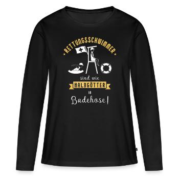Les sauveteurs sont comme des demi-dieux en maillot de bain - T-shirt manches longues Premium bio Femme - noir - Devant - Julia (174cm)