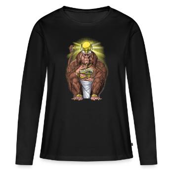 Mythologie égyptienne antique Divinité Aani - T-shirt manches longues Premium bio Femme - noir - Devant - Julia (174cm)