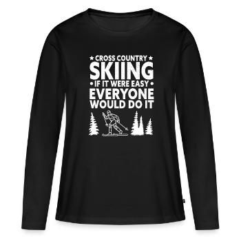Skieurs de fond biathlon de fond - T-shirt manches longues Premium bio Femme - noir - Devant - Julia (174cm)