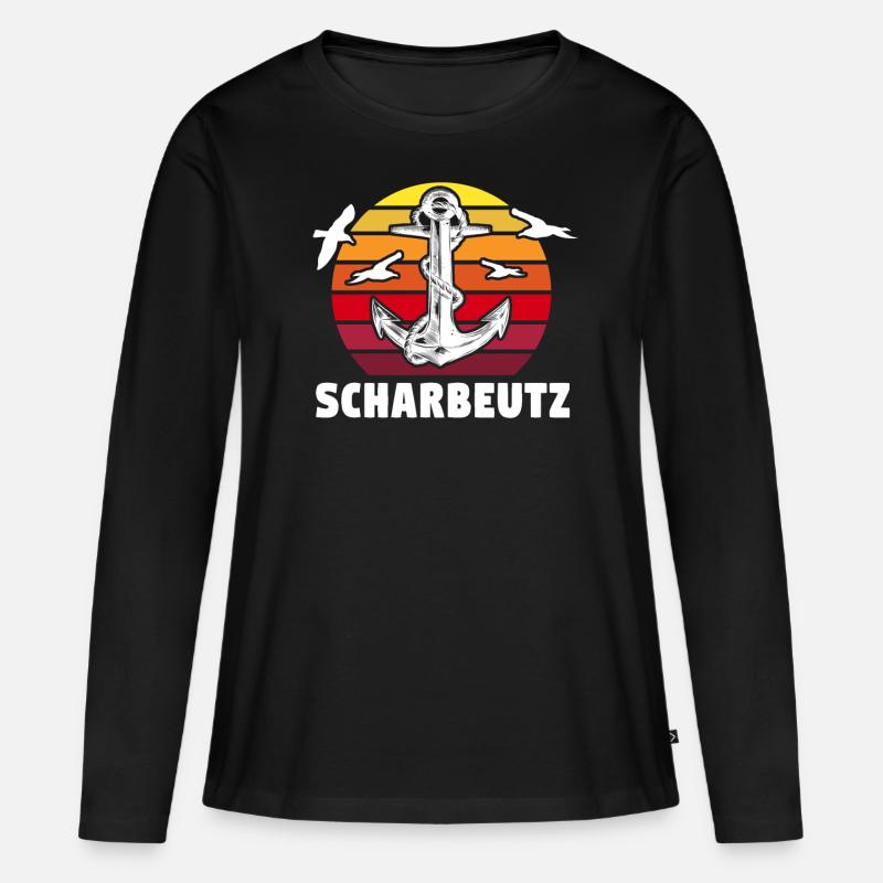 Scharbeutz Ostsee Scharbeutzer - Frauen Premium Bio Langarmshirt - Schwarz