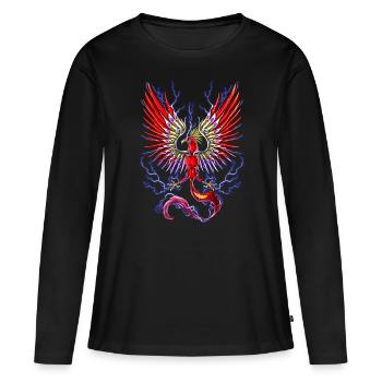Thunderbird Mythical Cryptid Bird - Women's Premium Organic Long Sleeve Shirt - black - Front - Julia (174cm)