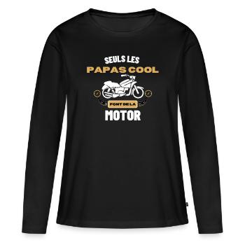 Cadeaux pour les motards Quad, Stunt, Moto, Vélo - T-shirt manches longues Premium bio Femme - noir - Devant - Julia (174cm)