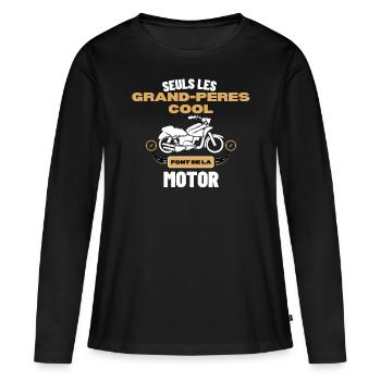 Cadeaux pour les motards Quad, Stunt, Moto, Vélo - T-shirt manches longues Premium bio Femme - noir - Devant - Julia (174cm)