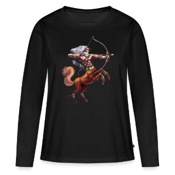 Mythologie grecque Divinité Centaure - T-shirt manches longues Premium bio Femme - noir - Devant - Julia (174cm)