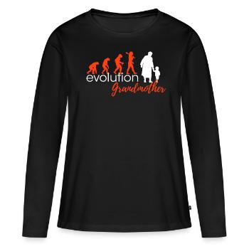 Grand-mère Evolution Designers Edition - T-shirt manches longues Premium bio Femme - noir - Devant - Julia (174cm)