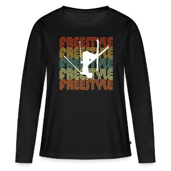 FREESTYLE - Frauen Premium Bio Langarmshirt - Schwarz - Vorne - Julia (174cm)