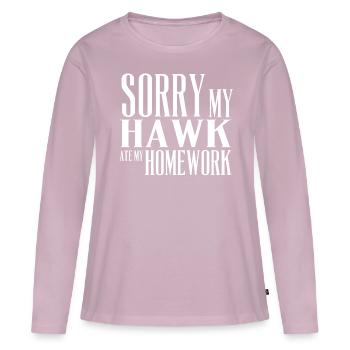 HAWK - Women's Premium Organic Long Sleeve Shirt - dusky pink - Front - Julia (174cm)