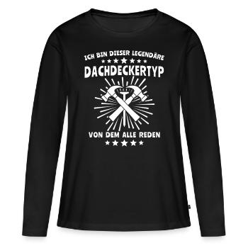 Dachdecker Dachdecken - Frauen Premium Bio Langarmshirt - Schwarz - Vorne - Julia (174cm)