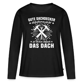 Dachdecker Dachdecken - Frauen Premium Bio Langarmshirt - Schwarz - Vorne - Julia (174cm)