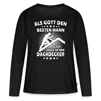 Dachdecker Dachdecken - Frauen Premium Bio Langarmshirt - Schwarz - Vorne - Julia (174cm)