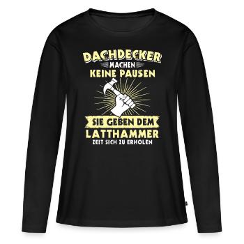 Dachdecker Dächer Decken Dachdecken - Frauen Premium Bio Langarmshirt - Schwarz - Vorne - Julia (174cm)