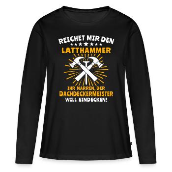 Dachdecker Dächer Decken Dachdecken - Frauen Premium Bio Langarmshirt - Schwarz - Vorne - Julia (174cm)