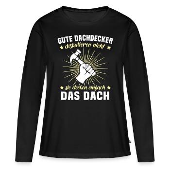 Dachdecker Dächer Decken Dachdecken - Frauen Premium Bio Langarmshirt - Schwarz - Vorne - Julia (174cm)