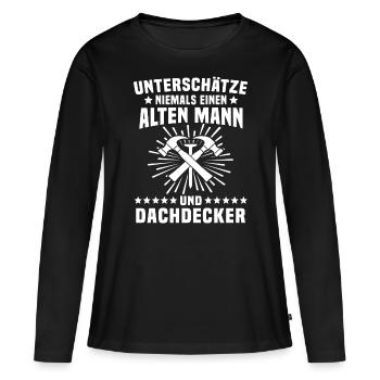 Dachdecker Dachdecken - Frauen Premium Bio Langarmshirt - Schwarz - Vorne - Julia (174cm)