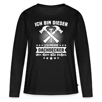 Dachdecker Dachdecken - Frauen Premium Bio Langarmshirt - Schwarz - Vorne - Julia (174cm)
