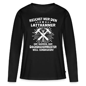 Dachdecker Dachdecken - Frauen Premium Bio Langarmshirt - Schwarz - Vorne - Julia (174cm)
