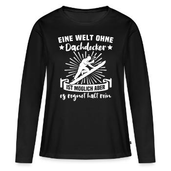 Dachdecker Dachdecken - Frauen Premium Bio Langarmshirt - Schwarz - Vorne - Julia (174cm)