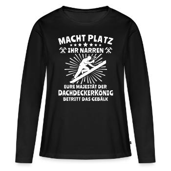 Dachdecker Dachdecken - Frauen Premium Bio Langarmshirt - Schwarz - Vorne - Julia (174cm)