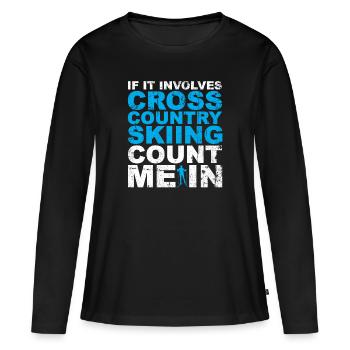Skieurs de fond biathlon de fond - T-shirt manches longues Premium bio Femme - noir - Devant - Julia (174cm)