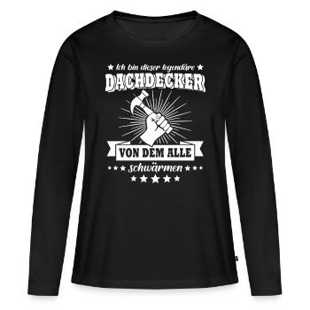 Dachdecker Dachdecken - Frauen Premium Bio Langarmshirt - Schwarz - Vorne - Julia (174cm)